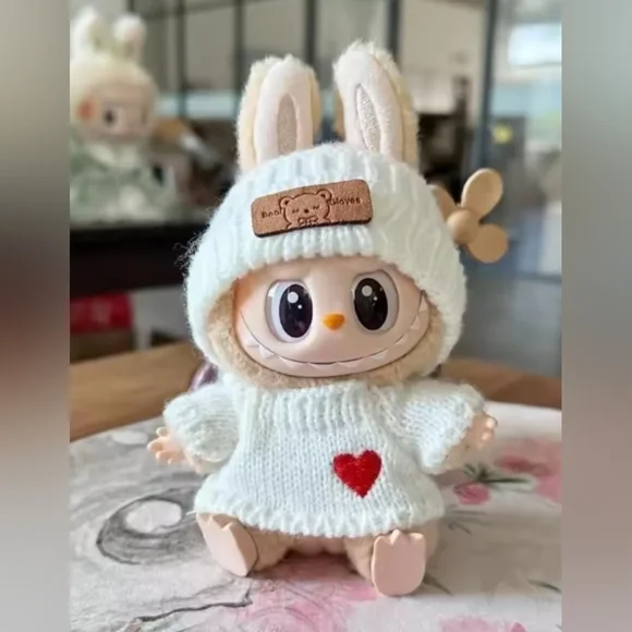 Heart Sweater And Hat Set For Labubu.. Doll Not Included - Picture 1 of 1
